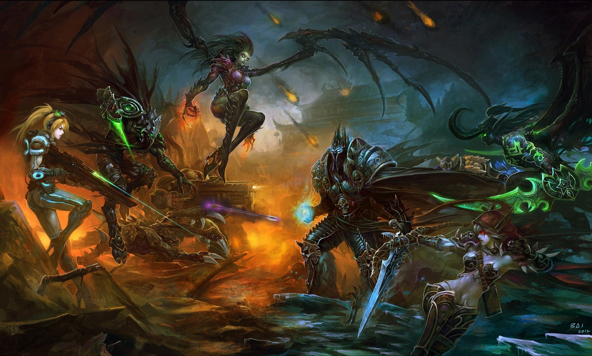 art bai world of warcraft arthas starcraft sarah kerrigan silvana windry bataille feu armes