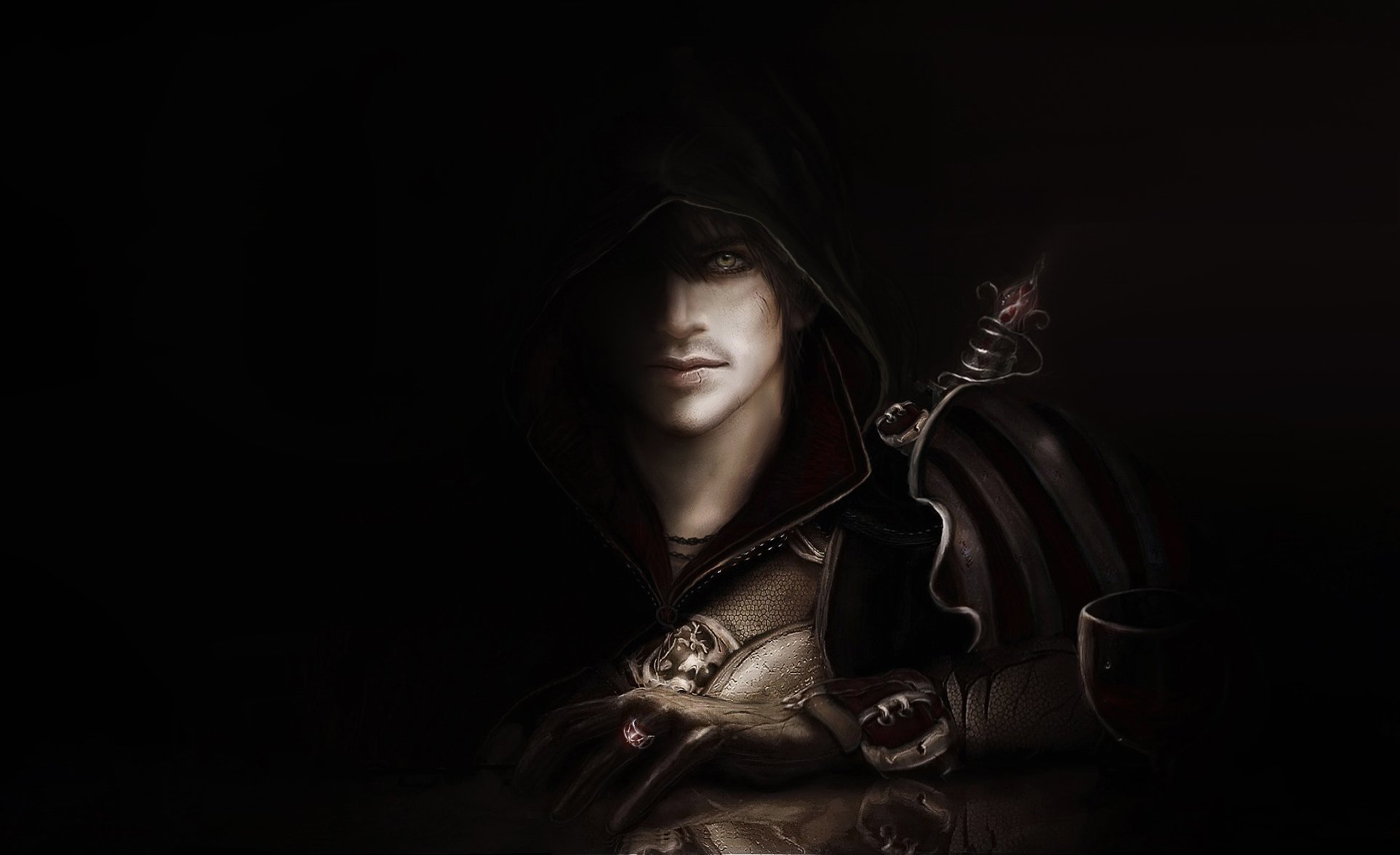 assassin s creed ii is not ezio men hood coat black background