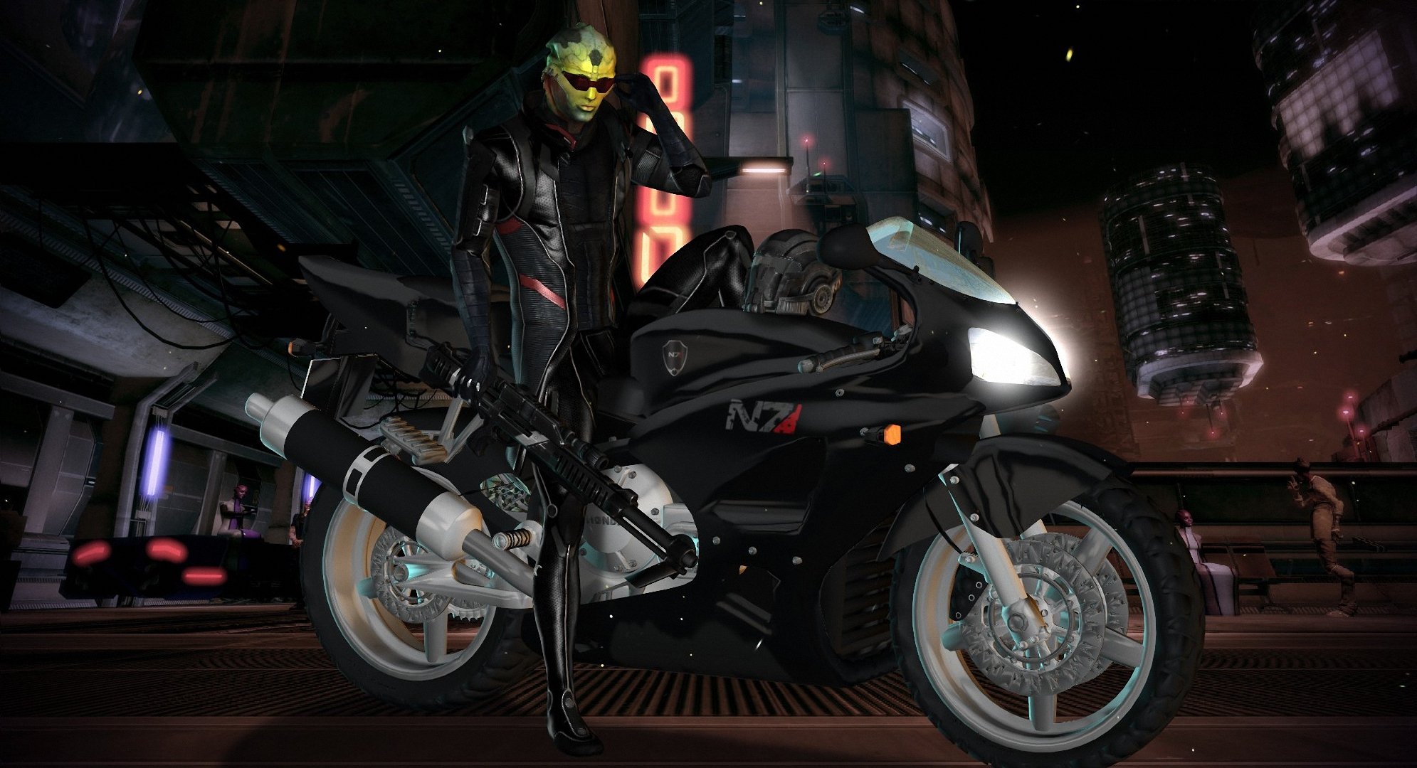 fan art mass effect tan tane omega motorcycle n7