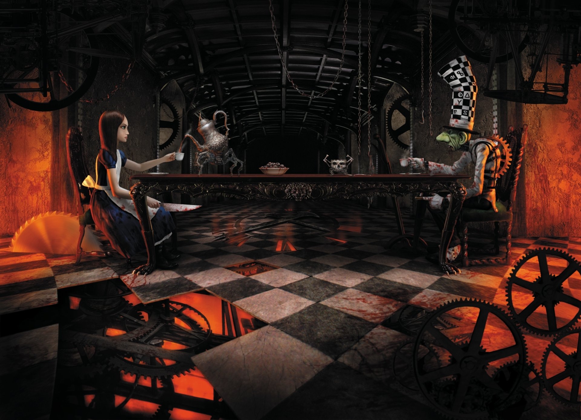 alice hutmacher mad tea party am zifferblatt mad hatter american mcgee alice