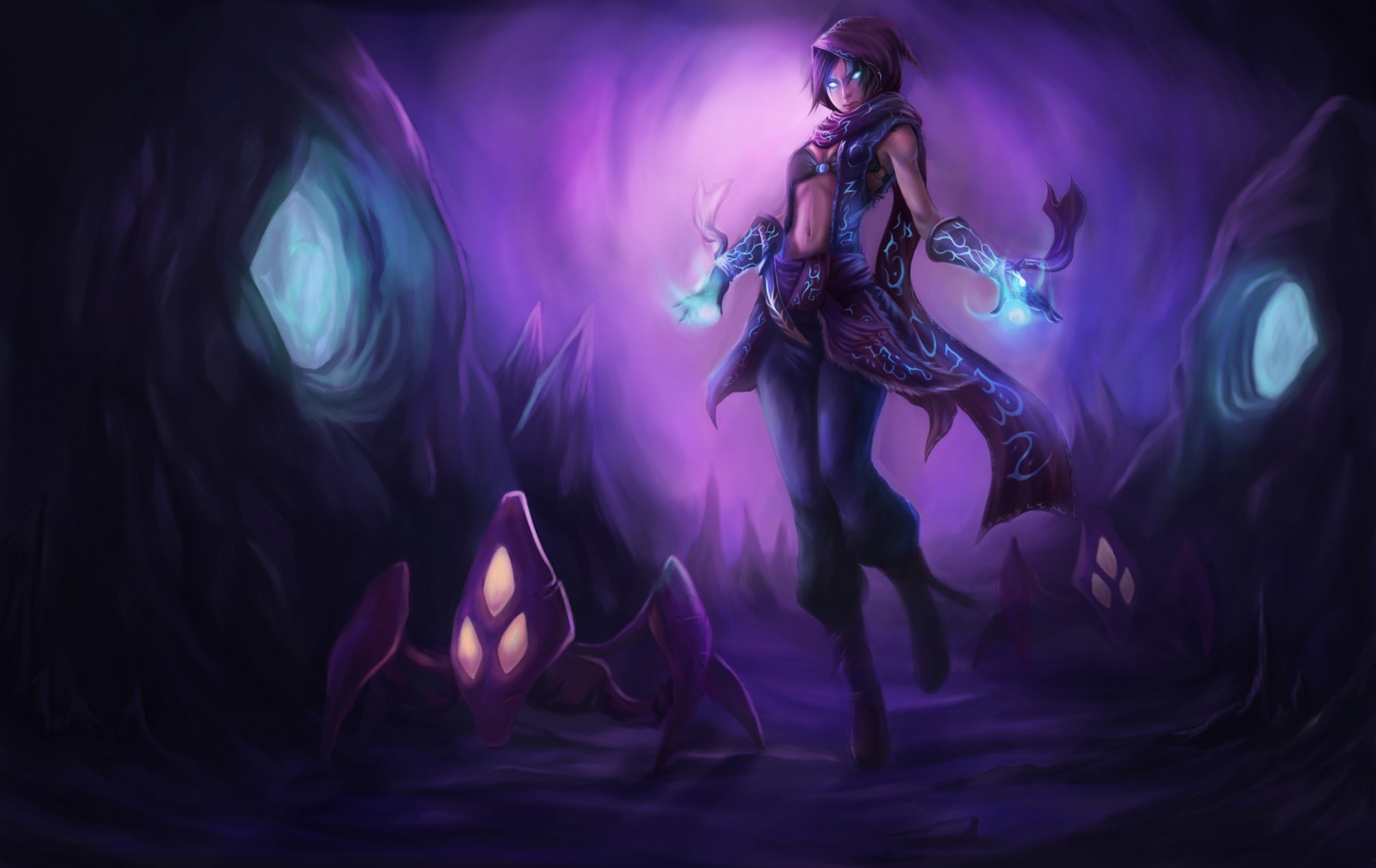 league of legends malzahar ragazza magia cappuccio rune mantello
