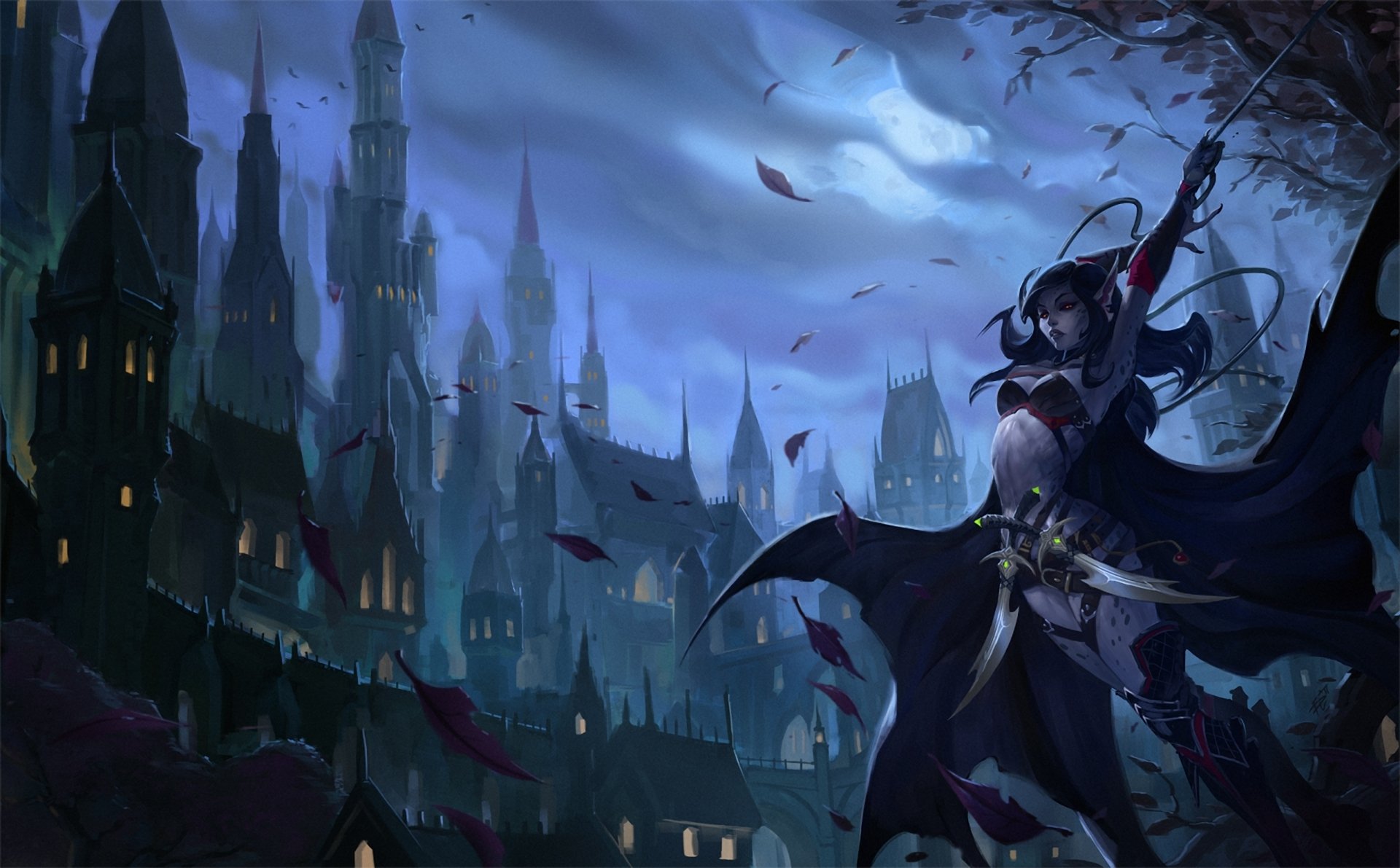 kunst gorrem amalur-königreich berechnung alin shire elf nacht stadt blätter waffen schwert