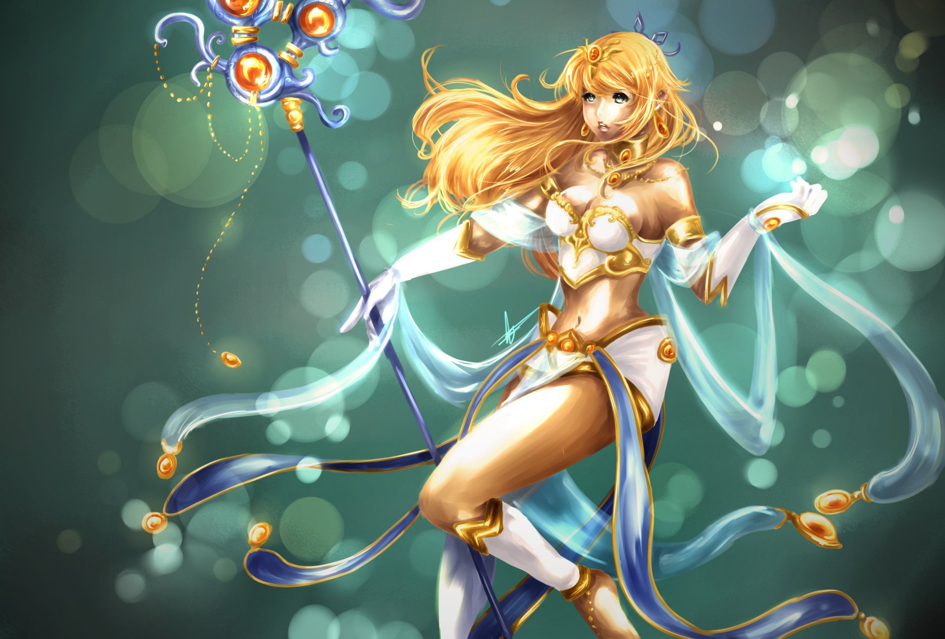 ligue des légendes lol jeanne fanart fille bâton rubans décorations faits saillants