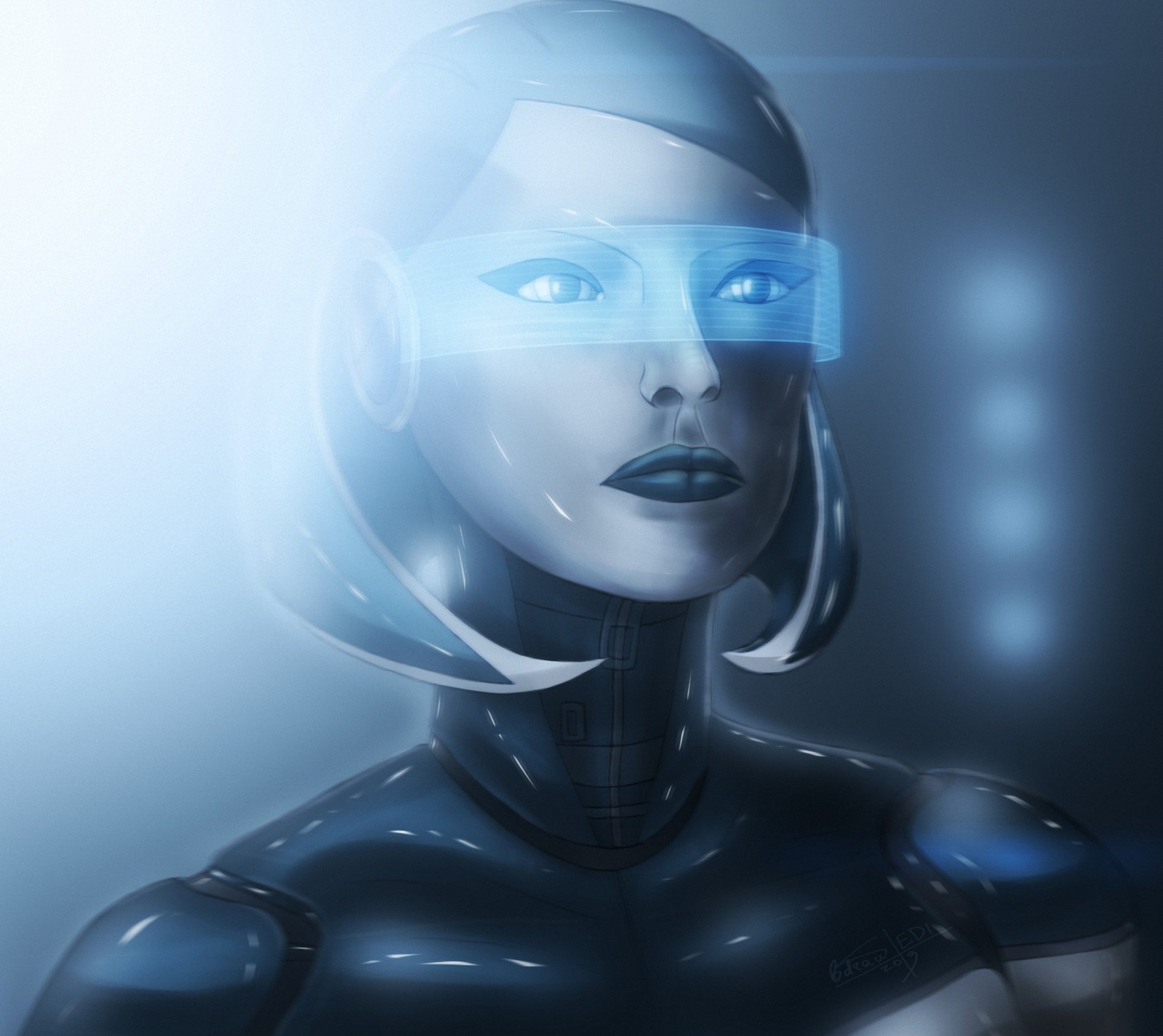 bdraw2012 lastovka dmitri mass effect edi suzi androide robot luce ragazza