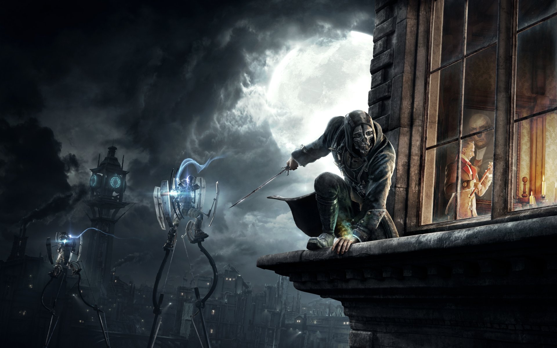 disonorato corvo attano cornicione torre notte assassino