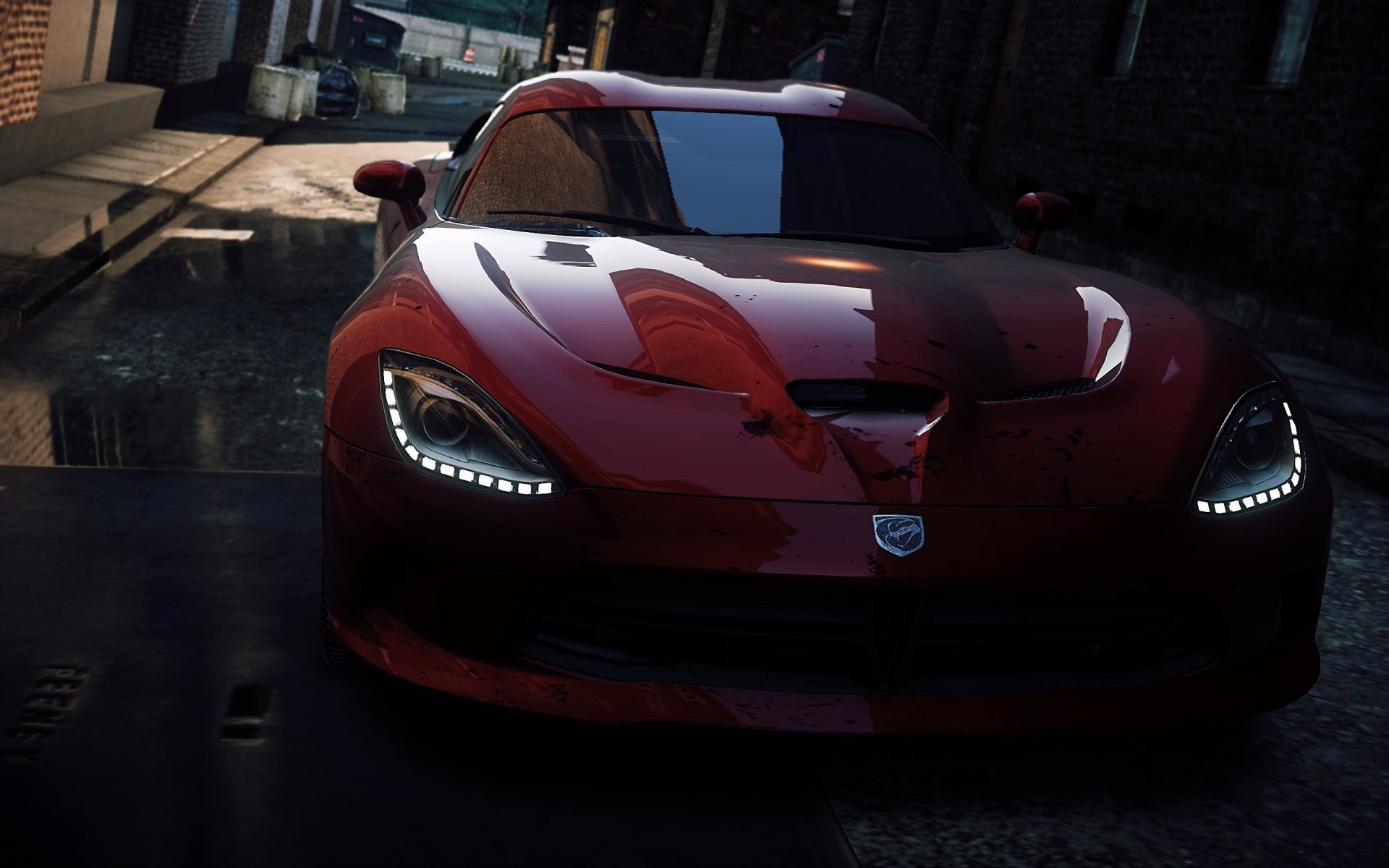 need for speed most wanted 2 dodge viper srt-10 reflektory miasto aleja wyścig