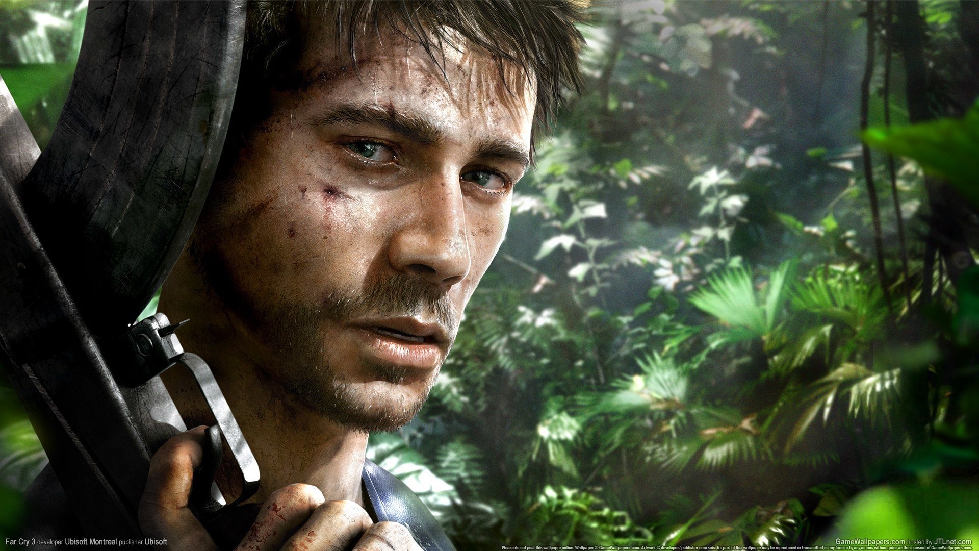 far cry 3 ubisoft blood island view hands island rock island jason brody jungle protagonist bristles machine weapon