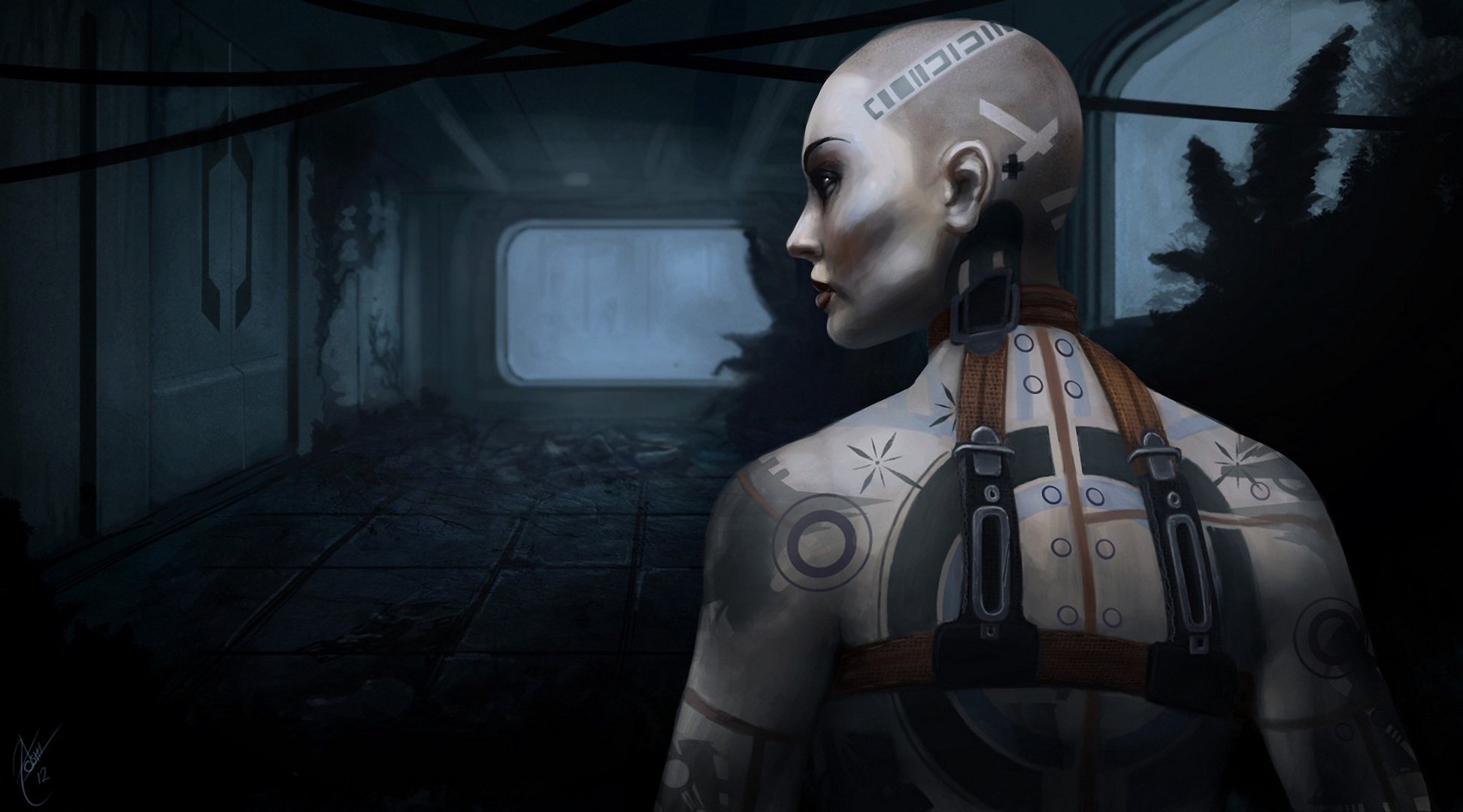 mass effect 2 jack nest kunst mädchen tattoo tattoos