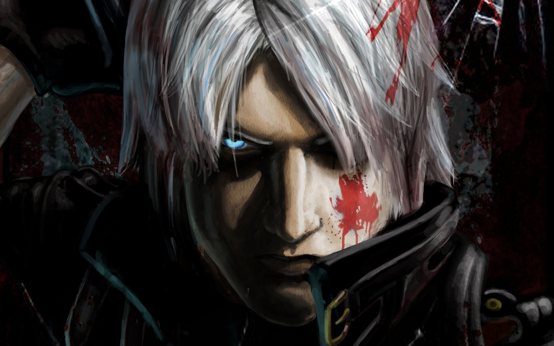 diabeł może płakać 2 dmc 2 tapety gry diabły nigdy nie płaczą txikimorin fanart dante demon hunter pół-demon miecz bunt krew pół-demon hunter rebellion