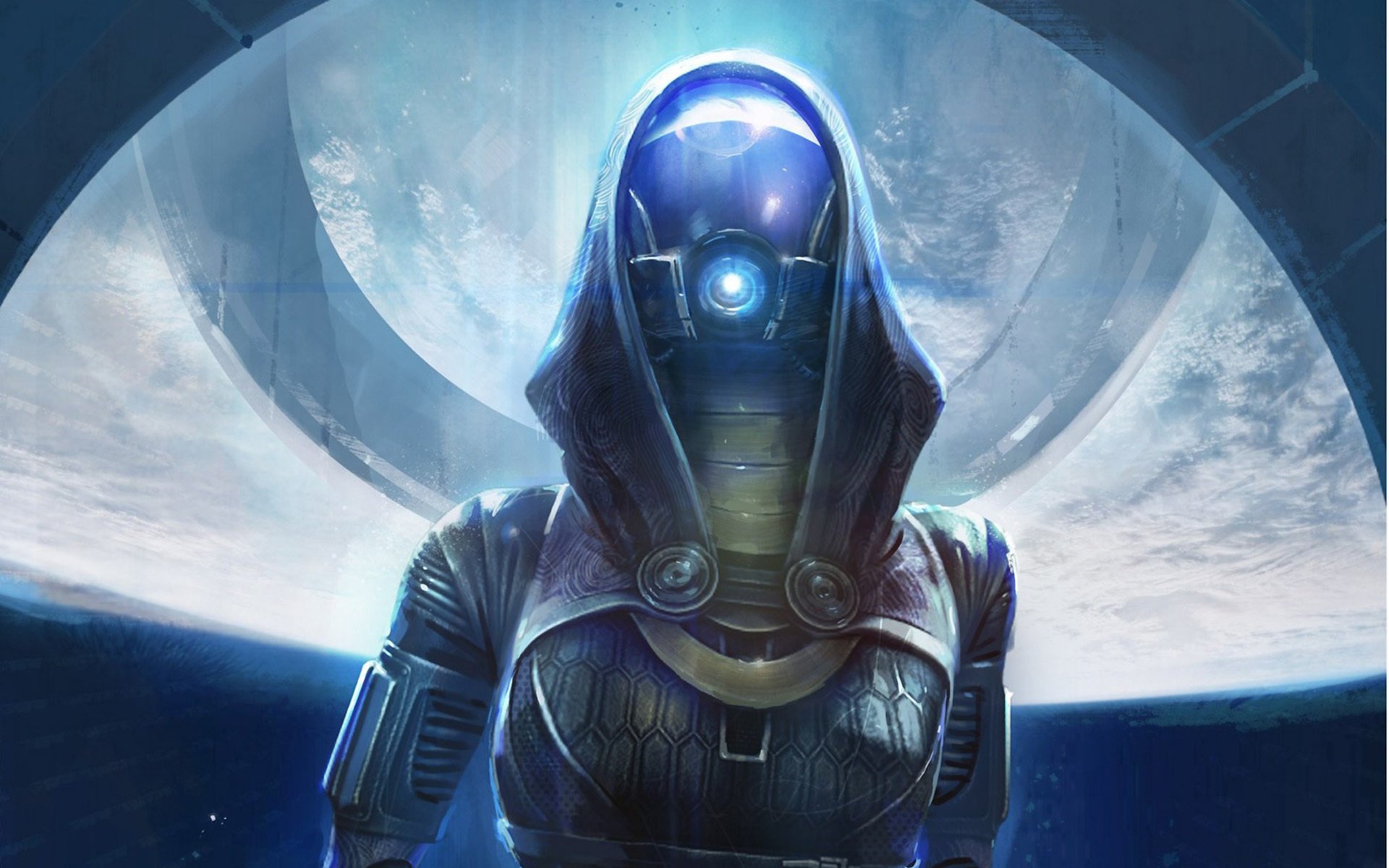 art tali mass effect girl light helmet