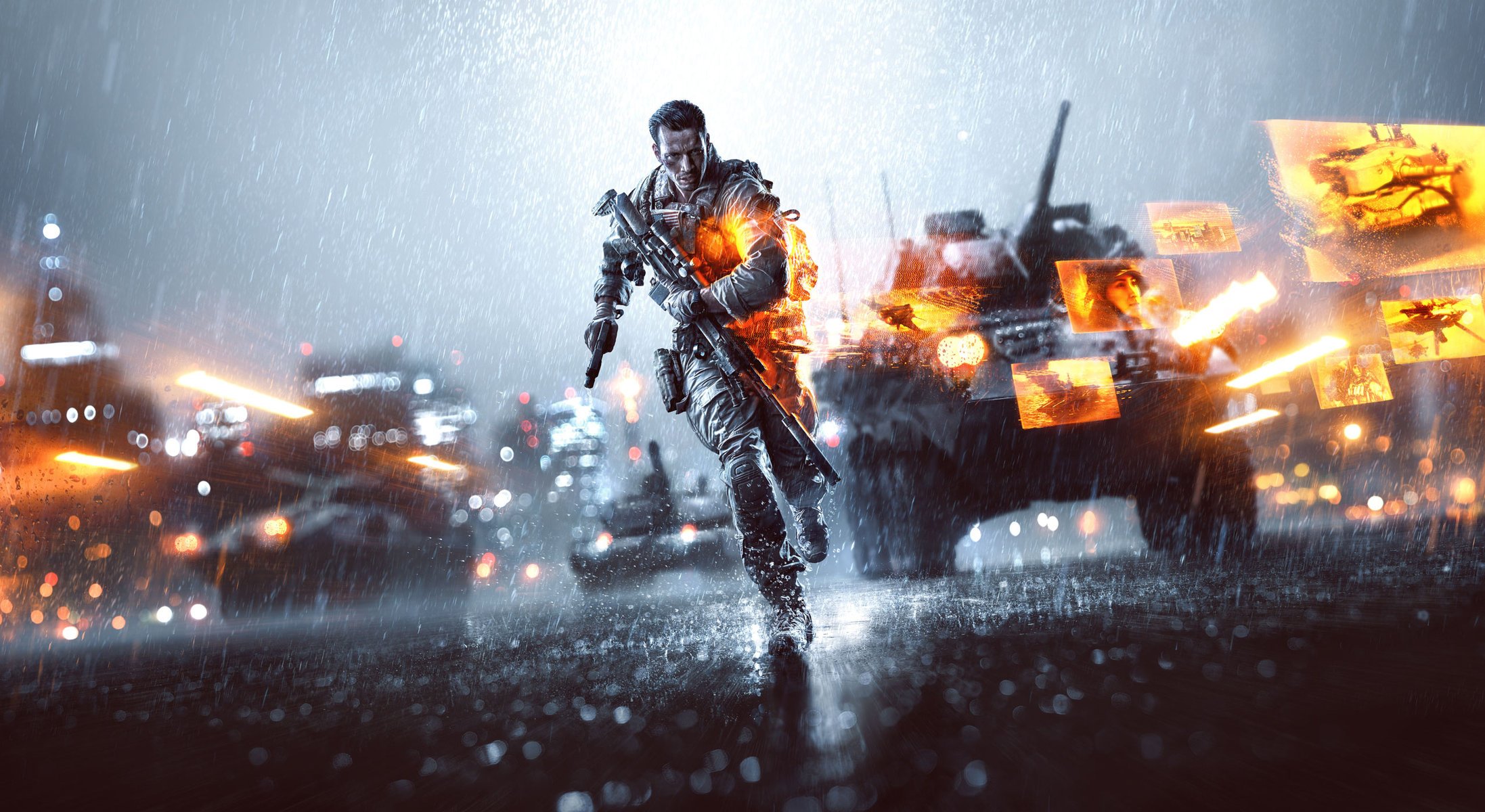 battlefield 4 bf 4 żołnierz bieganie broń karabin snajperski pistolet deszcz sprzęt sprzęt wojskowy czołg ea digital illusions ce electronic arts dice