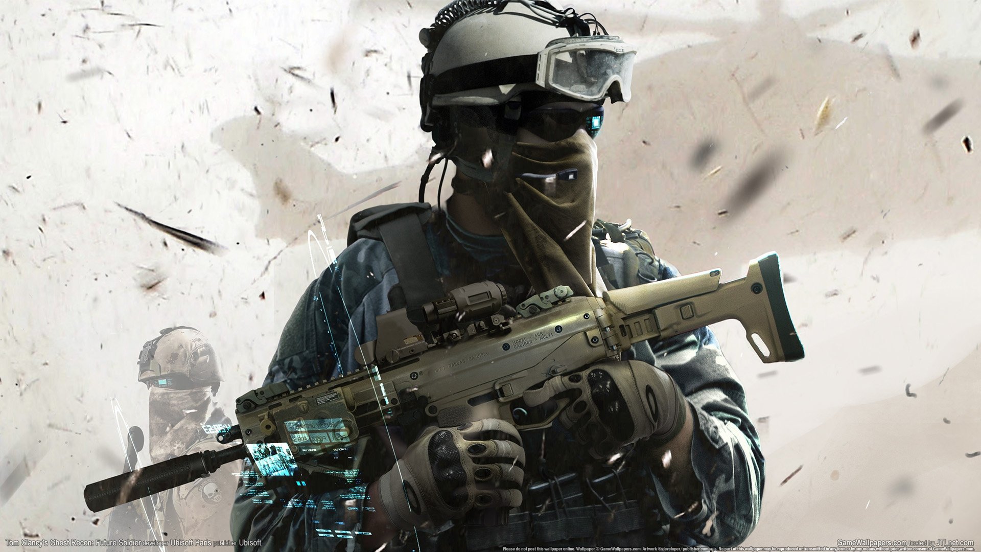 ghost recon: future soldier tom clancy oddział duchów broń kamizelka kuloodporna żołnierze hologram helikopter