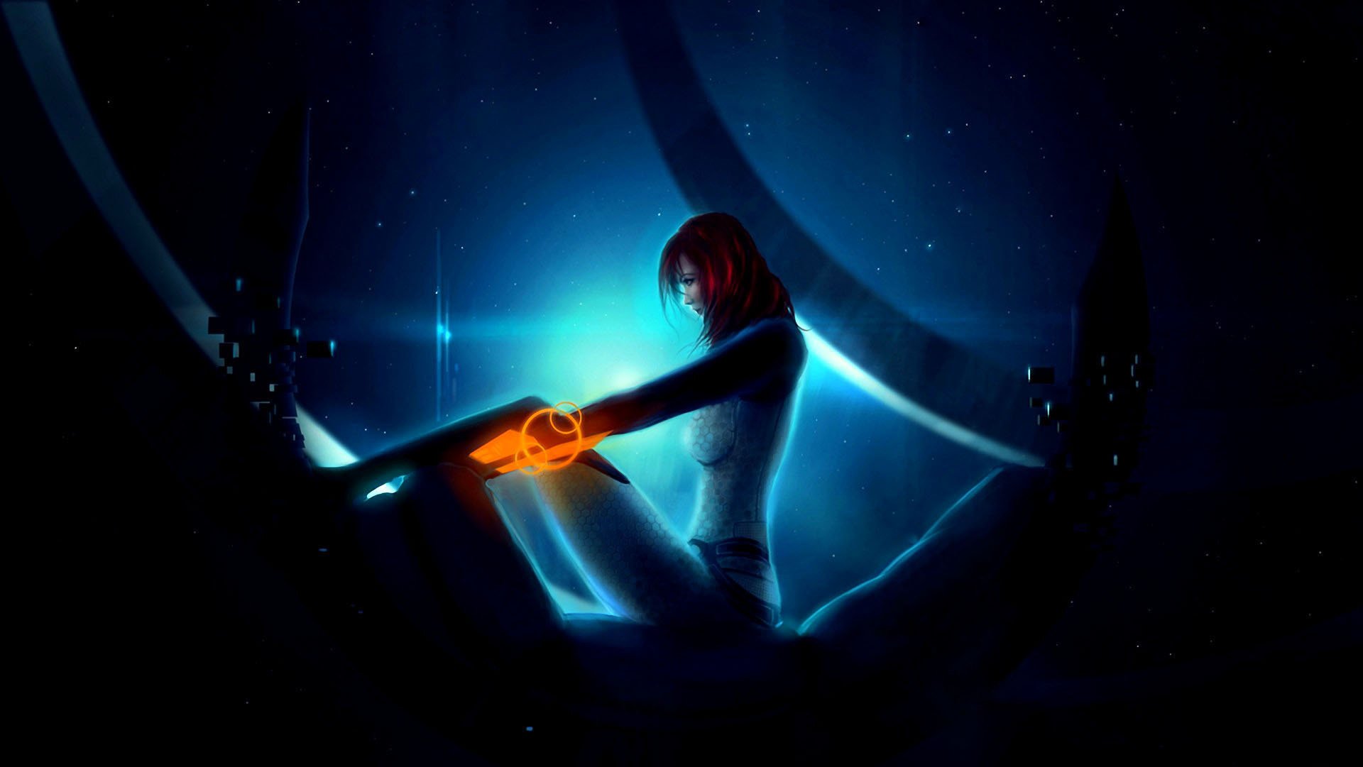 art blinck mass effect miranda lawson girl interface abstract section cerberu