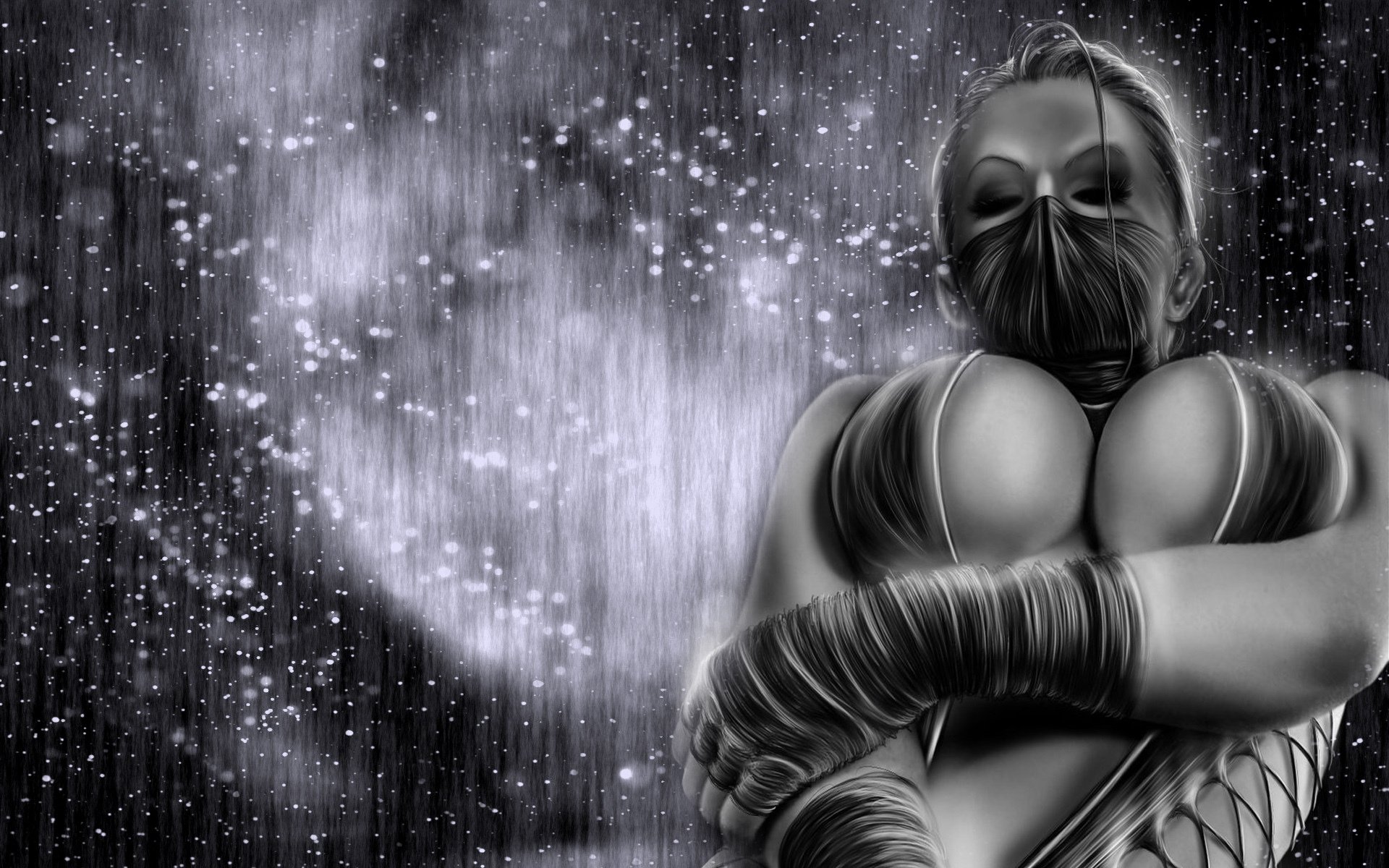 mortal kombat kitana ciemne tło maska
