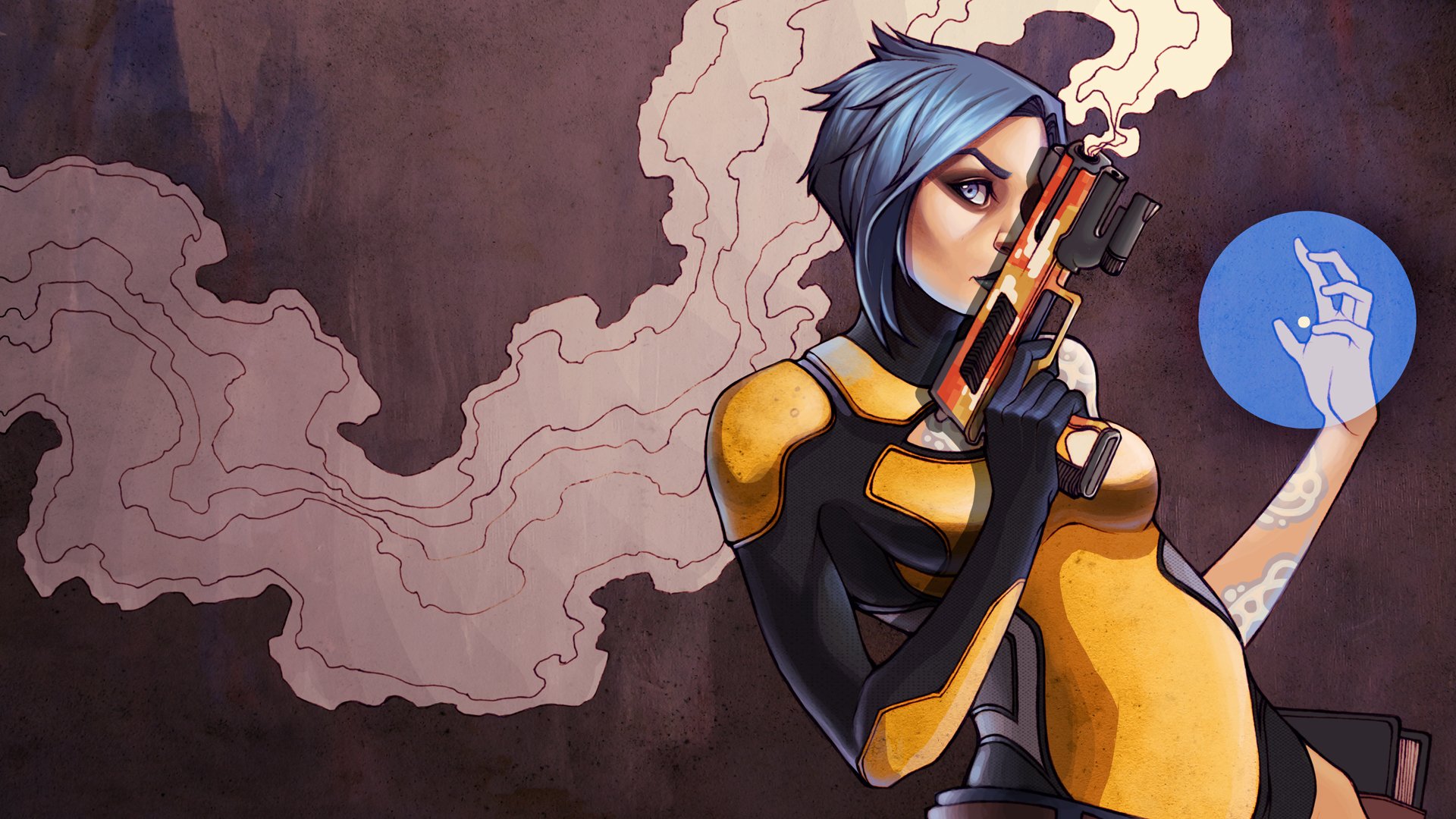 art borderlands 2 maya girl weapon gun smoke