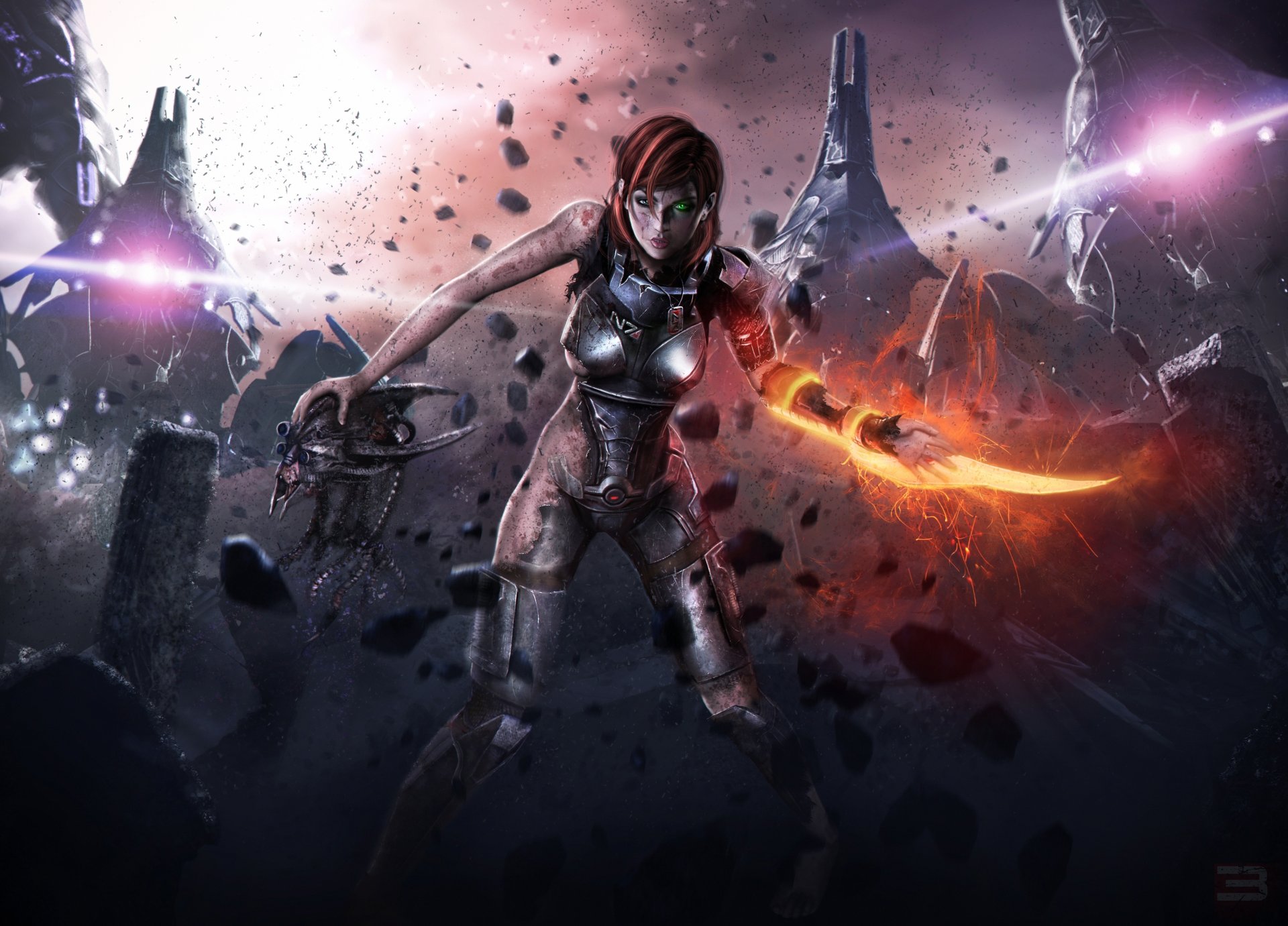 art fille arme costume mass effect 3