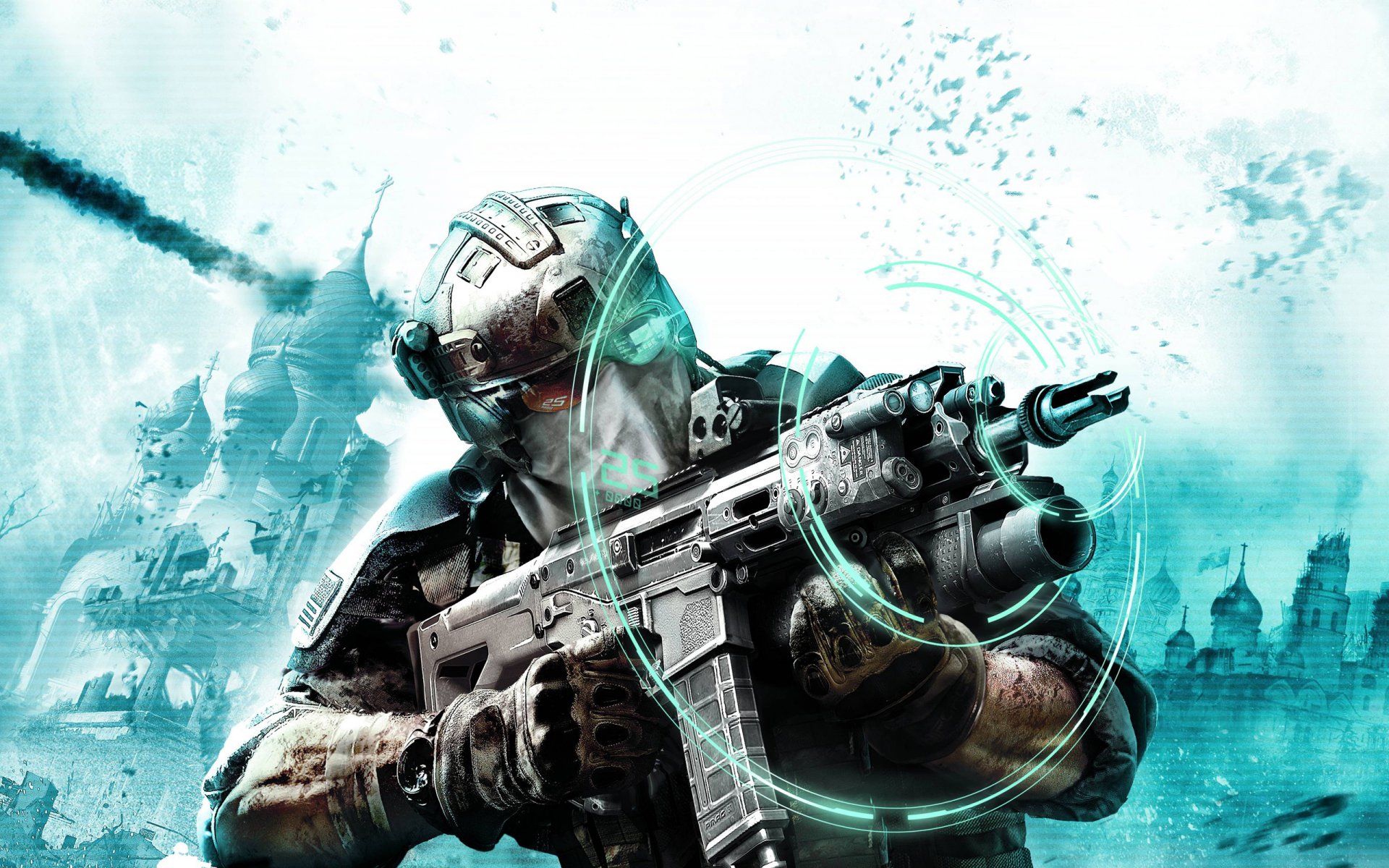 ghost recon: future soldier detachment of the ghost tom clancy s weapon men hologram sunglasses gloves sight machine camouflage church explosion arctic strike