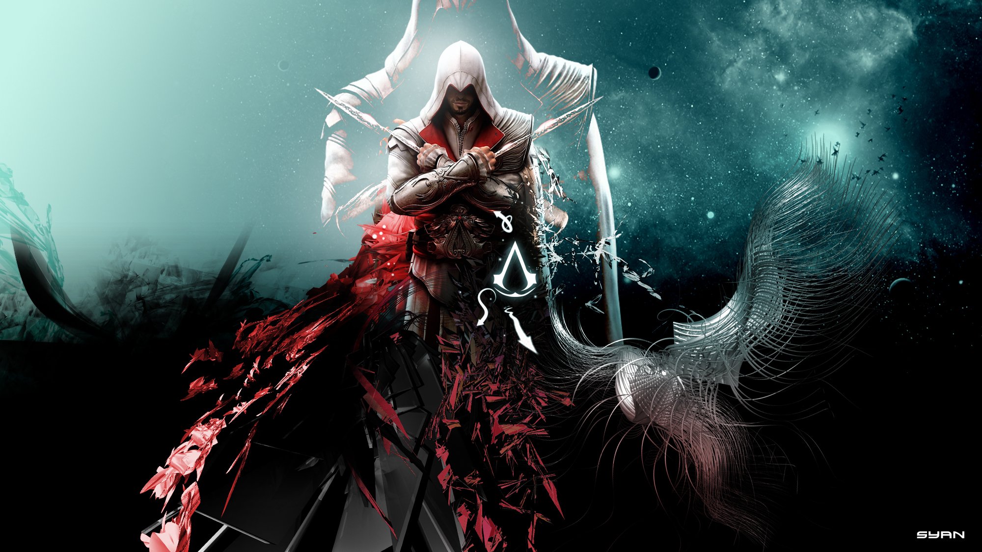 assassins creed bractwo zabójca ezio auditore da firenze assassin creed assassin bractwo krwi abstrakcja tło