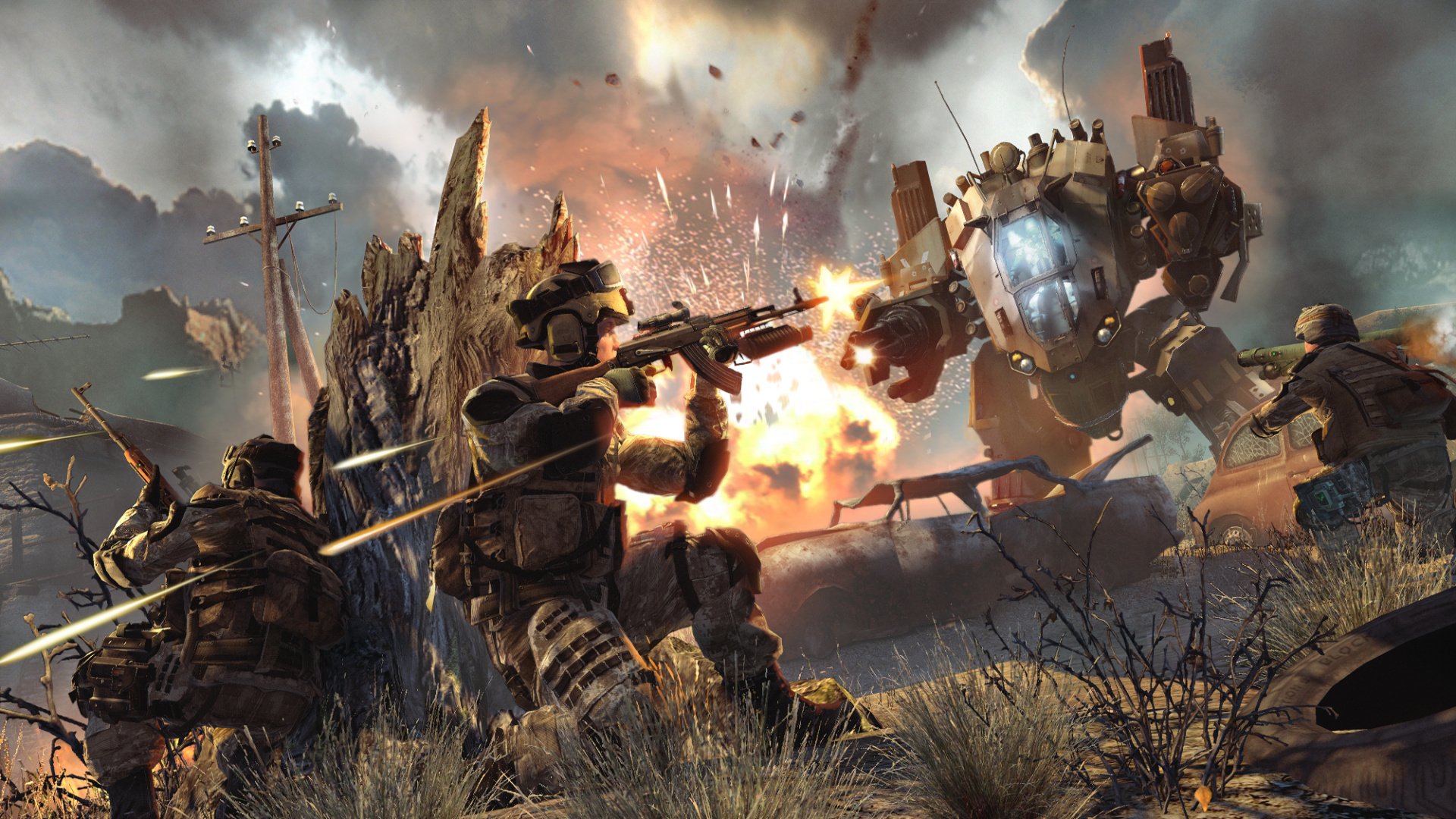 warface jeu guerre tir robot soldat explosion