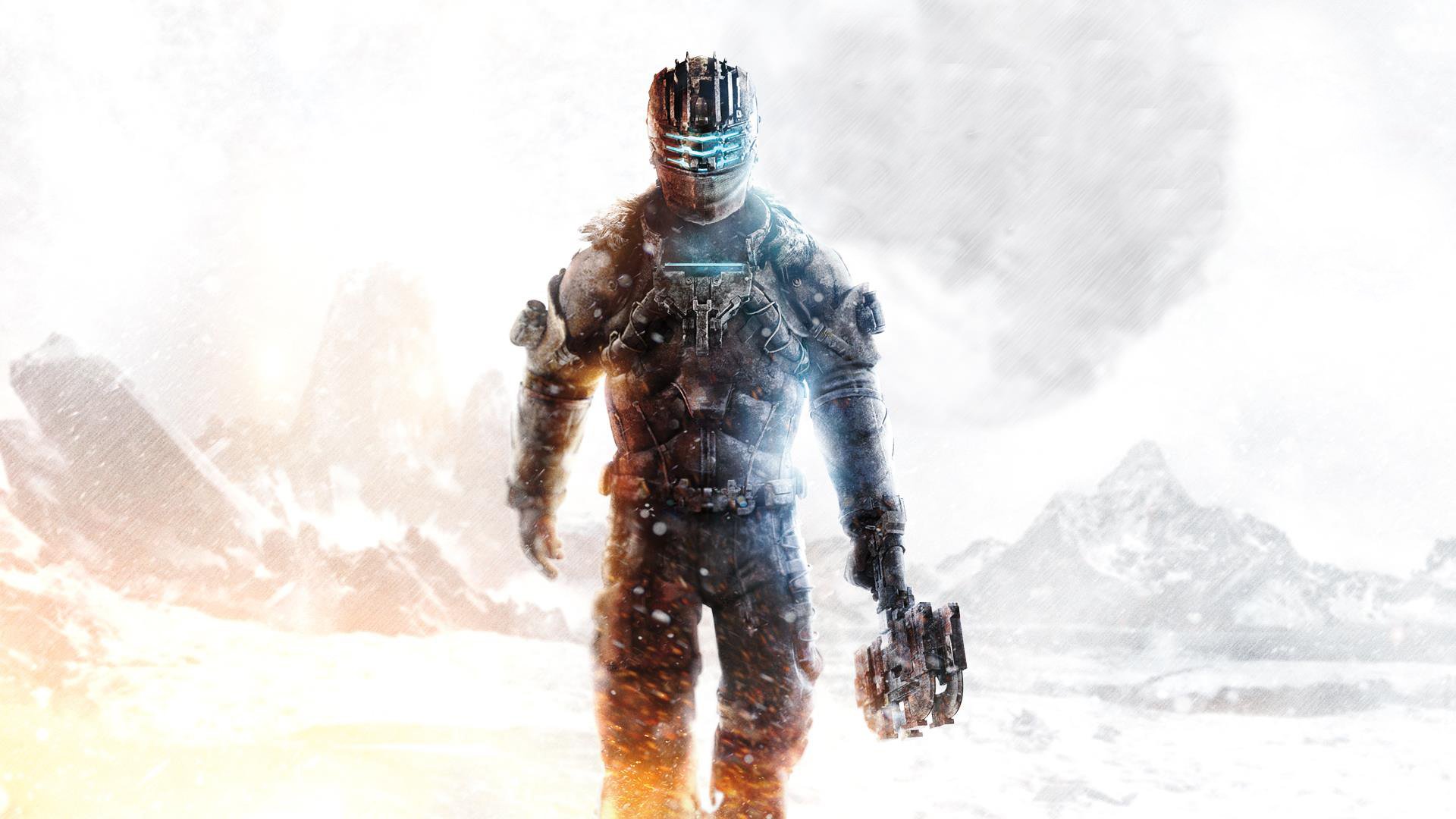 dead space 3 dead space 3 isaac clark isaac clark waffe cutter rüstung schnee berge tau volantis tau volanti