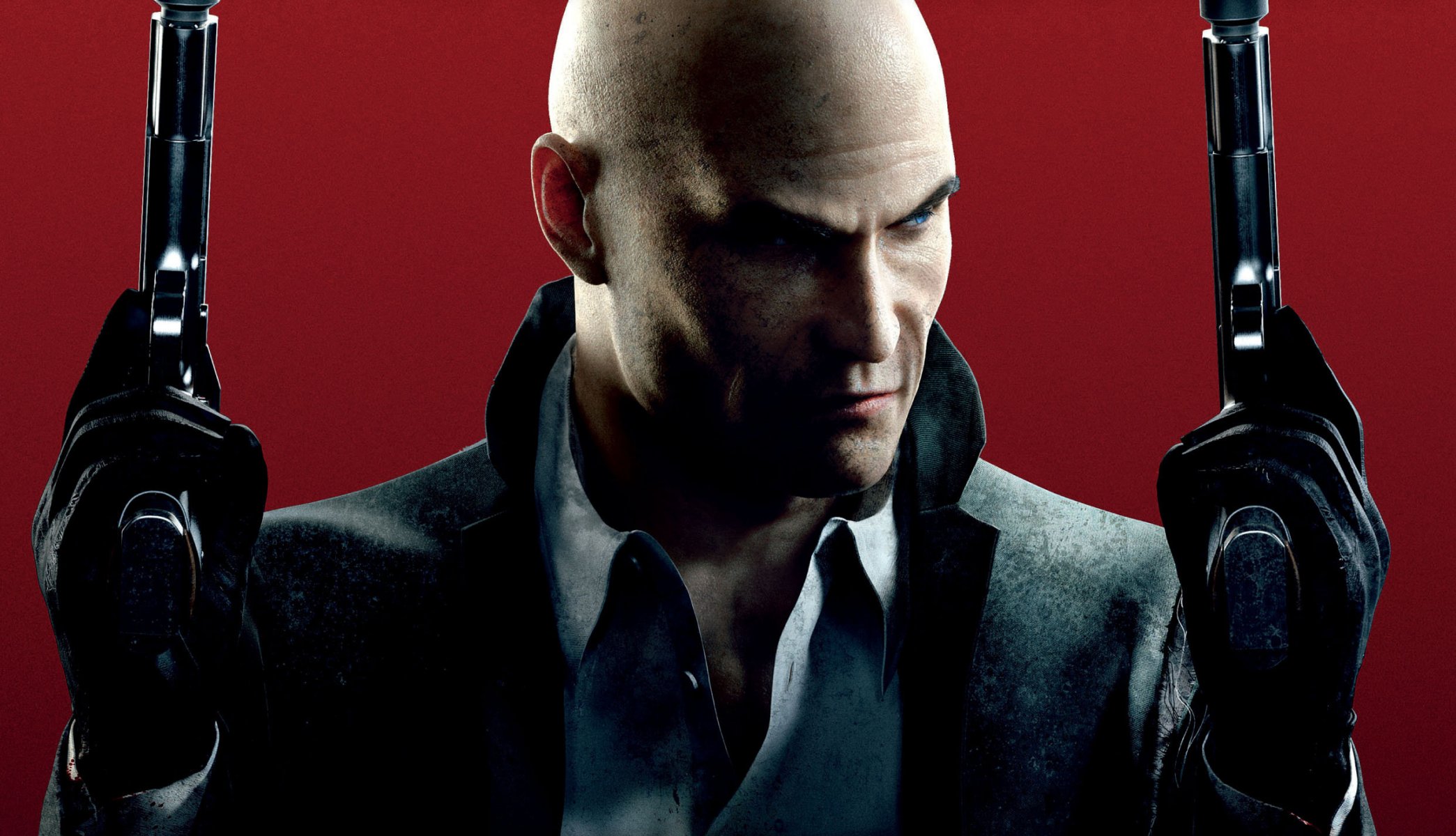 hitman : absolution assassin agent 47 forty-seventh bald gloves jacket weapon silverballer shirt blood