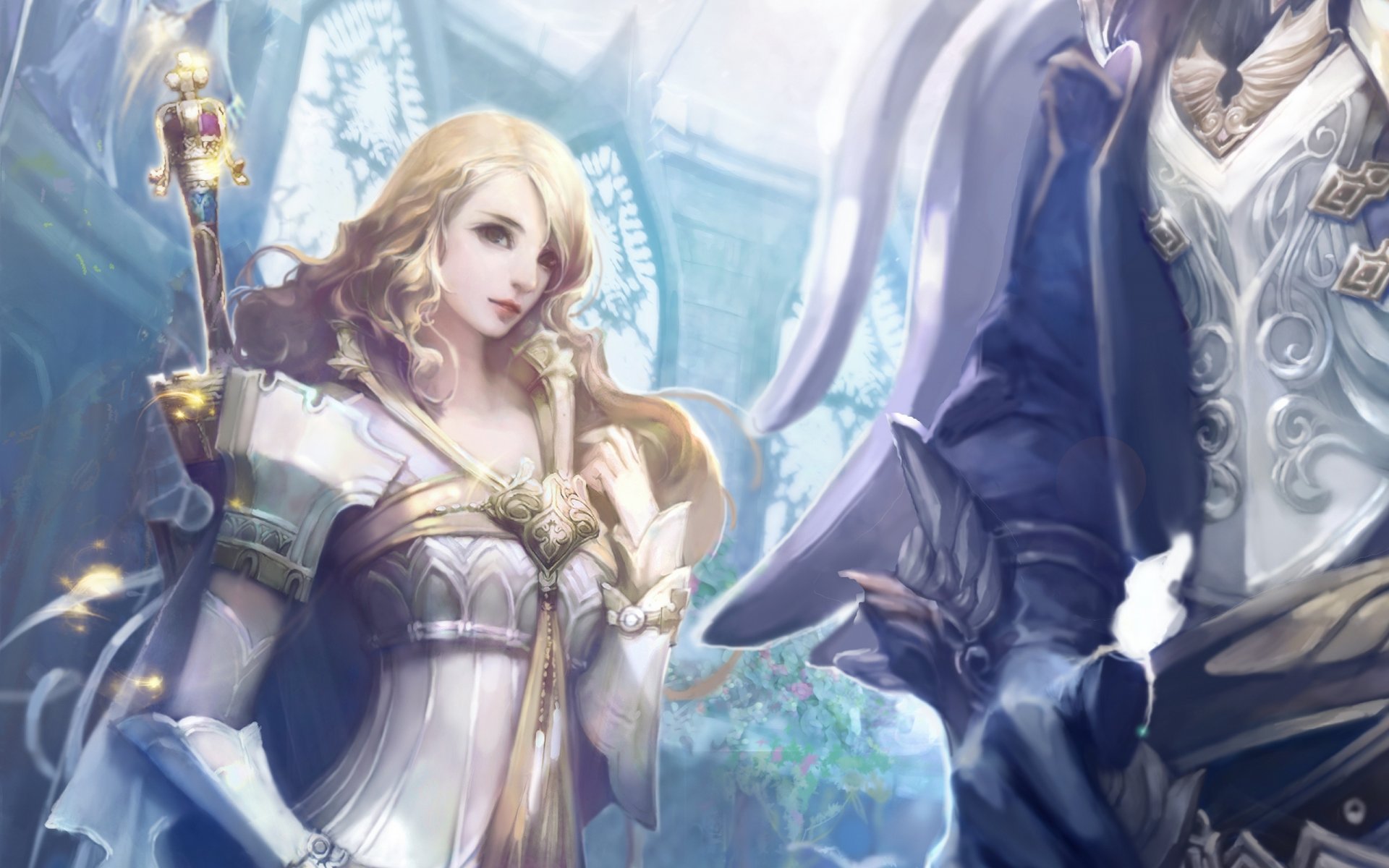 aion: torre de la eternidad fondo de pantalla del juego elf chica fuego magia elias fuego varita magia