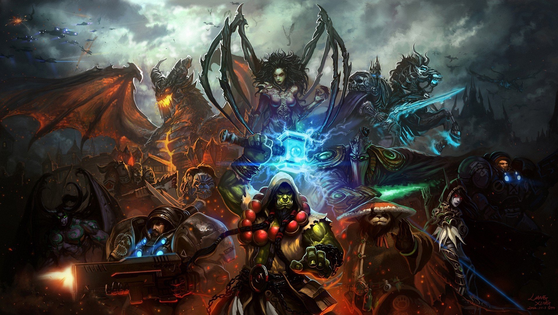 arte liang xing mondo di warcraft nebbie pandaria starcraft personaggi orco panda sarah kerrigan armi navi