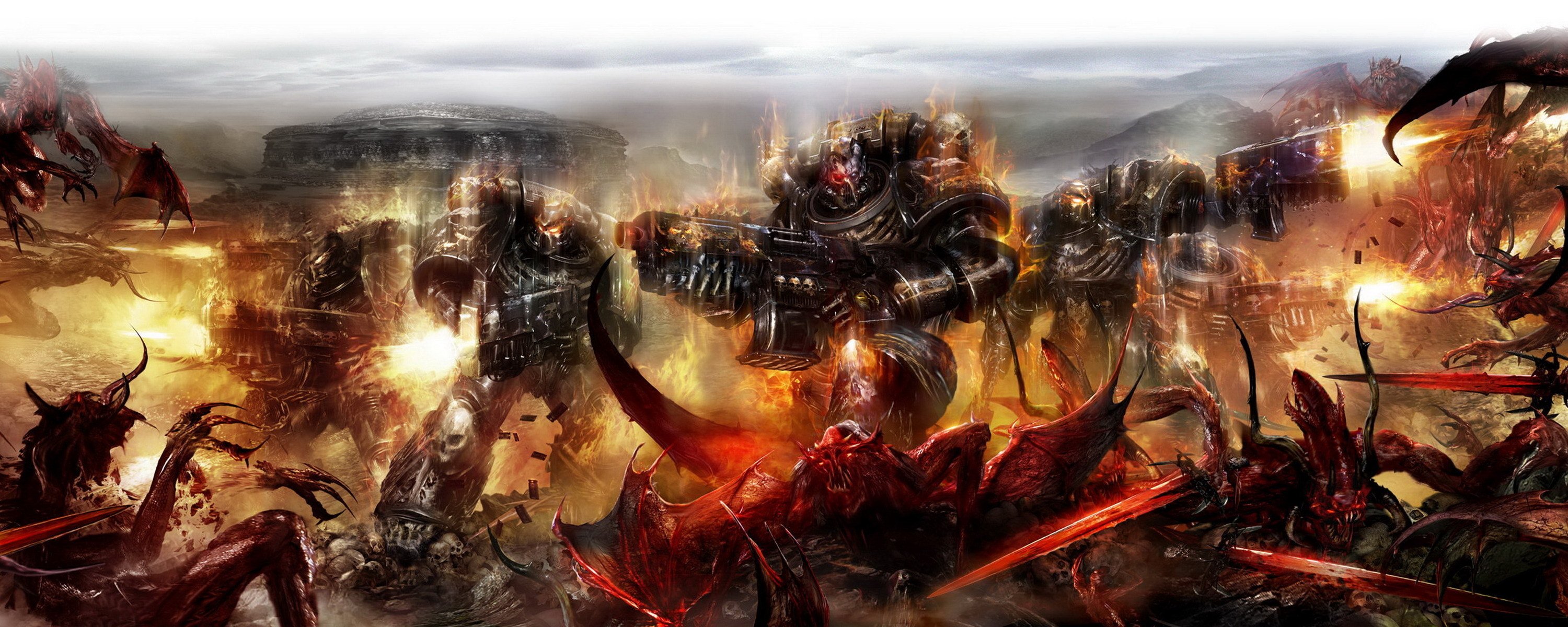 warhammer landing weapon power armor shots monsters fire