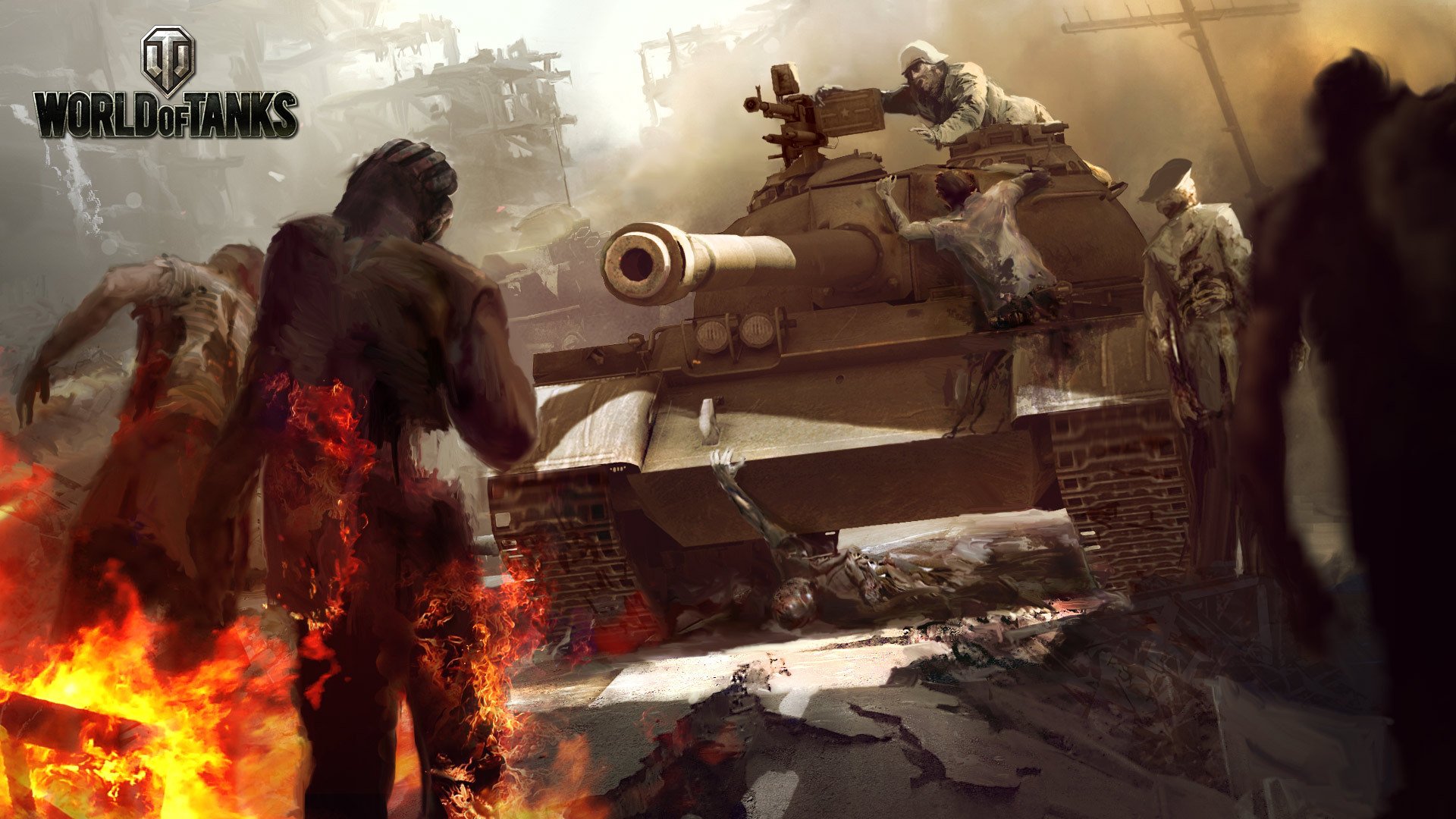 world of tanks wargaming wot fire flame zombie tank
