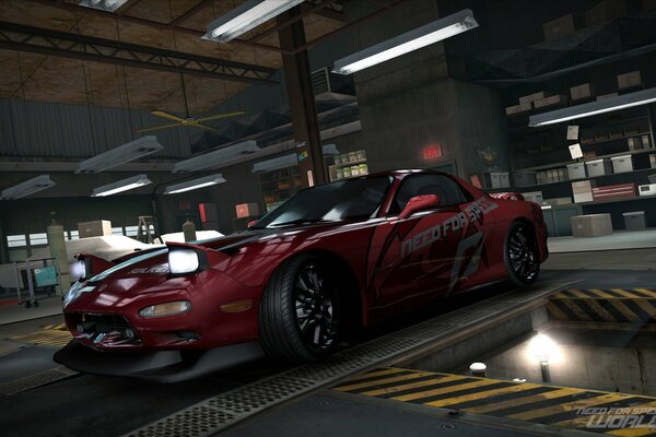 Гоночная тюнингованая машина mazda rx7 на литых дисках