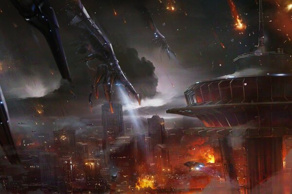 Monster attack on the city for the purpose of destruction