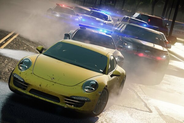 Погоня по городу в Need for Speed на крутых тачках
