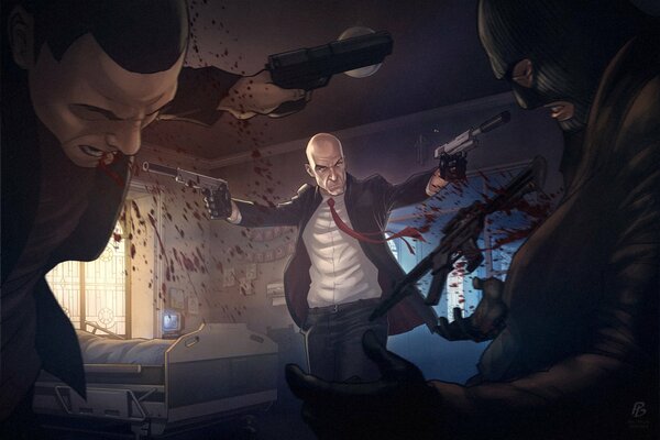 Профессиональный киллер из игры про убийства Хитман