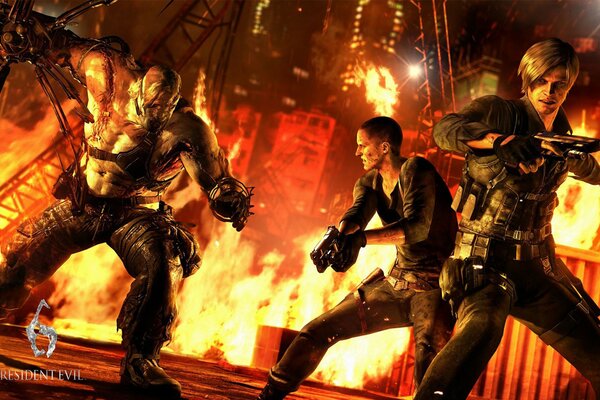 Leon s fight from Resident Evil 6 near the container