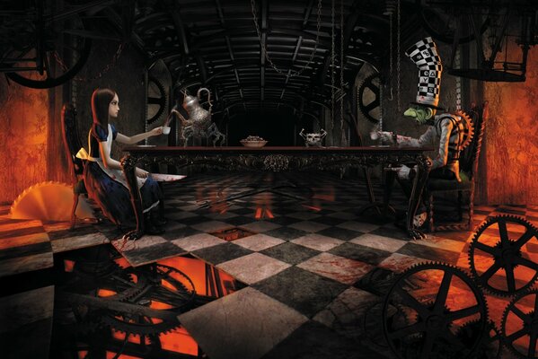 Alice et le Chapelier fou thé