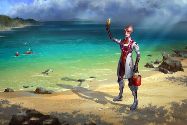 Art Mordina am Strand von Mass effect