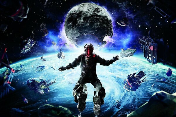 Art du jeu Dead space 3. L homme dans l espace ouvert