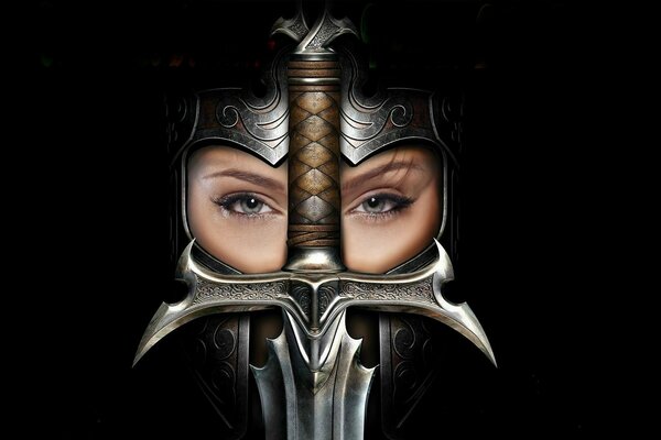 L épée ferme le nez de la jeune fille