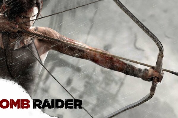 Lara Croft prête à tirer à l arc