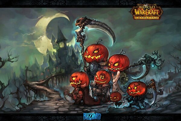 Halloween obraz przekazujący całe otoczenie święta