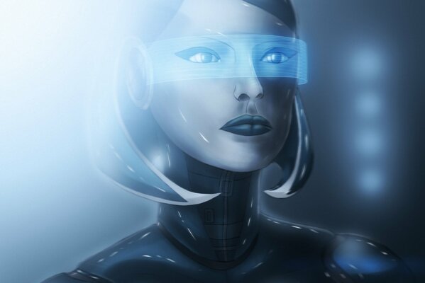 Zeichnung eines Android-Mädchens aus dem Spiel mass effect
