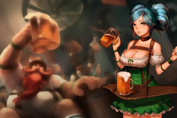 The girl Sona from League of Legends