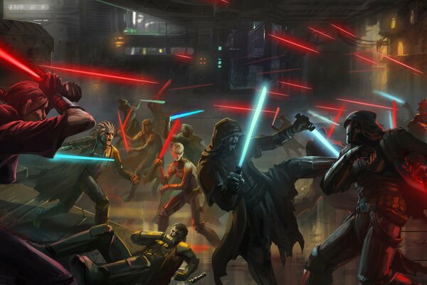 Batalla de espadas en Star Wars