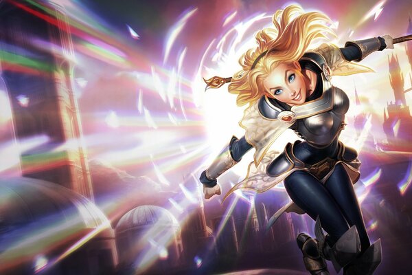 Eine Zauberin in Rüstung aus der League of Legends lol