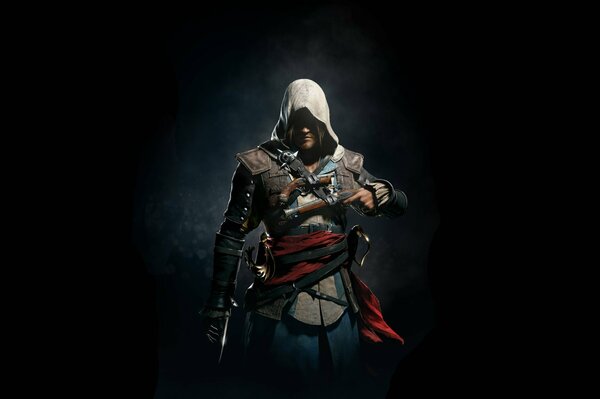 Hombre encapuchado de un juego de ordenador
