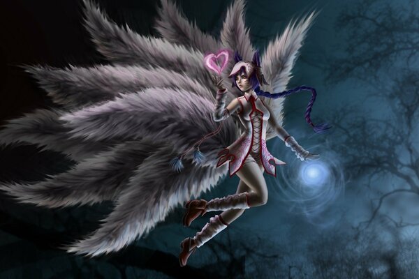 Art beautiful girl with wings