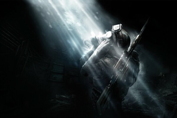 Metro last light Артем в противогазе