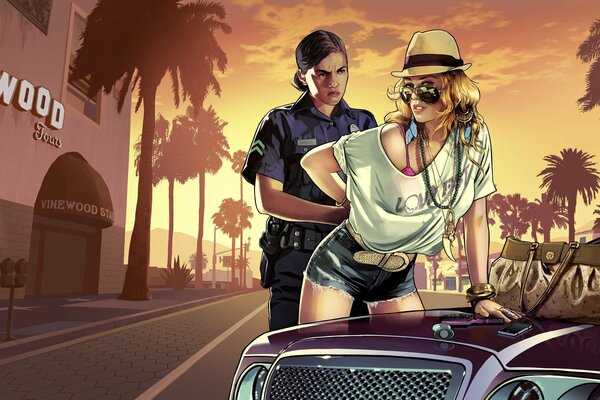 Detención de una niña por la policía de GTA