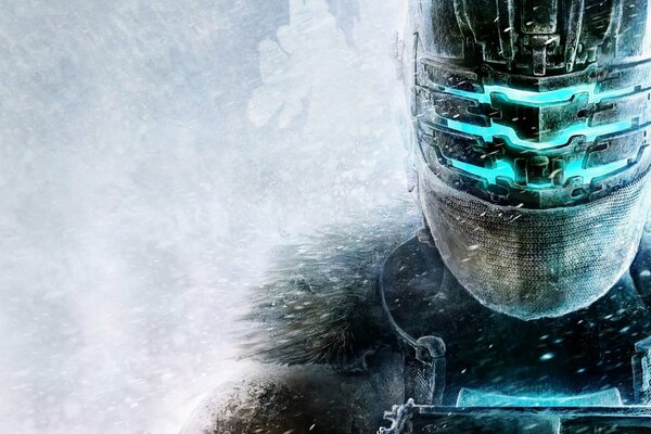 The man in the helmet requested by snow