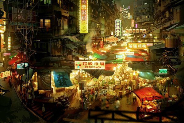 Rysunek konkong Market Lane